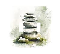 ZEN Stone Plaques de protection pour interrupteur / cache-prise, galets gris sereins pour décoration murale, plaques murales thermoplastiques, taille standard double bascule