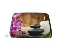 Zen Stone Trousse de maquillage pour voyage en cuir Trousse de toilette portable Sac organisateur pour femme/homme, Pierre Zen, Taille unique