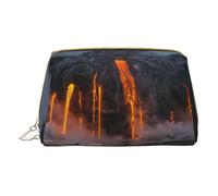 Zen Stone Trousse de maquillage pour voyage en cuir Trousse de toilette portable Sac organisateur pour femme/homme, Kilauea Volcano, Taille unique