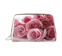 Zen Stone Trousse de maquillage pour voyage en cuir Trousse de toilette portable Sac organisateur pour femme/homme, rose, Taille unique