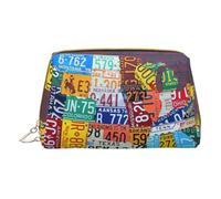 Zen Stone Trousse de maquillage pour voyage en cuir Trousse de toilette portable Sac organisateur pour femme/homme, Carte de plaque d'immatriculation, Taille unique
