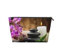 Zen Stone Trousse de toilette de voyage en cuir pour femme et homme, Argenté., Taille unique