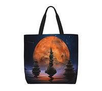 Zen Stones Planet Sac à bandoulière décontracté, sac à main réutilisable, sac d'épicerie de voyage, fourre-tout cadeaux pour femmes