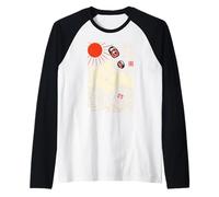 Zen Sushi Chat Vagues Japonaises Peace Minimaliste Art Manche Raglan