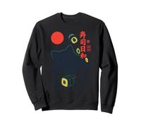 Zen Sushi Chat Vagues Japonaises Peace Minimaliste Art Sweatshirt