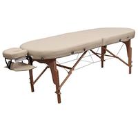 Zen - Table de Massage Ovale Plateforme Haute - Réglable en Hauteur - Professionnelle avec Coins Arrondis - Inclut Accessoires - 76 cm x 185 cm x 85 cm - Crème