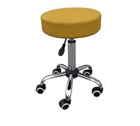 Zen - Tabouret à roulettes avec roulettes Souples - Tabouret Ergonomique pour Une Assise Saine et détendue - Tabouret pivotant réglable en Hauteur en continu - Tabouret Ergonomique à roulettes Jaune