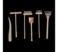 Zen&Tao Kit de 6 outils pour jardin zen miniature japonais - Design élégant - Facile à nettoyer - Sans moisissure - Robuste et fonctionnel - Parfait pour le bricolage - Mini jardin zen - Ivoire