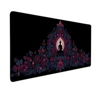 Zen Tapis de Souris XXL 100x50cm, Tapis Souris Noir sous Main Bureau avec Bords Cousus, Imperméable Mouse Pad Base en Caoutchouc Antidérapant Surface pour Gamer, PC, Cadeau Femme -lsy26037V