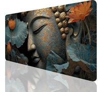 Zen Tapis de Souris XXL 900 x 400 mm, Grand Tapis de Souris Rétro Design avec Bords Cousus 3mm, Mouse Pad Gaming Accessoire Bureau Desk Decoration, Imperméable Résistant à Usure Lavable, Gifts,o-312
