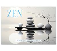 Zen (Wandkalender 2026 DIN A3 quer), CALVENDO Monatskalender: Harmonische Zen-Bilder für Geist und Seele - KI generiert