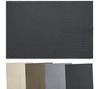 Zenacasa - Tapis Entree Interieur et Exterieur 60x90 cm - Tapis d'Entrée Antidérapant et Absorbant Certifié Oeko-Tex - Retient Saleté et Humidité - Tapis Lavable en Machine - Motif Arc - Anthracite