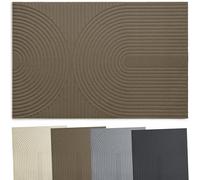 Zenacasa - Tapis Entree Interieur et Exterieur 60x90 cm - Tapis d'Entrée Antidérapant et Absorbant Certifié Oeko-Tex - Retient Saleté et Humidité - Tapis Lavable en Machine - Motif Arc - Marron