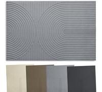 Zenacasa - Tapis Entree Interieur et Exterieur 90x150 cm - Tapis d'Entrée Antidérapant et Absorbant Certifié Oeko-Tex - Retient Saleté et Humidité - Tapis Lavable en Machine - Motif Arc - Gris