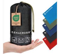 ZENACROSS Drap de Sac de Couchage Adulte Compact Et Leger pour Voyage - Sac de Couchage Ete Microfibre, Compartiment Oreiller - Ultra Leger - Kaki