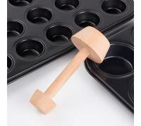 Zenarao Tamper à tarte à pâtisserie double face en bois pour œufs et tartes à tarte - Poussoir à pâtisserie pour la cuisine, les fêtes, les tartes et les quiches