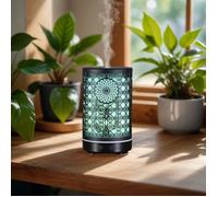Zen'Arôme Diffuseur Aromathérapie avec Télécommande Siena - Éclairage Led Personnalisable - Coque en Métal avec Motif Original