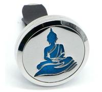 Zen'Arôme Diffuseur d'huile essentielle voiture Clip’Arôme Bouddha, inox, 5 buvards