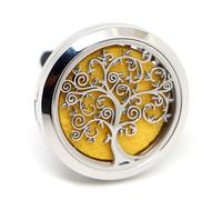 Zen'Arôme Diffuseur d’huile essentielle voiture Clip’Arôme Arbre de Vie – Acier inox, 5 buvards