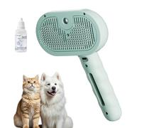 ZenBrosse Pet Grooming Brush, Brosse Chien Titanovia 2 in 1 Mist Brush USB Rechargeable No Rinse for Dogs Cats All Coat Types Hair Remover (Vert)