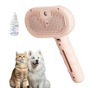 ZenBrosse Pet Grooming Brush, Brosse Chien Titanovia 2 in 1 Mist Brush USB Rechargeable No Rinse for Dogs Cats All Coat Types Hair Remover (Rose)