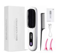 ZenBrush Brosse Lissante Sans Fil Brosse Chauffante Portable Rechargeable pour Coiffage Quotidien et Voyage, Design Durable