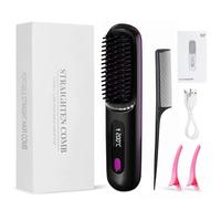 ZenBrush Brosse Lissante Sans Fil Brosse Chauffante Portable Rechargeable pour Coiffage Quotidien et Voyage, Design Durable