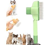 Zenbrush Cat Comb,2025 New Wider Flea Comb with Release Button for Cats&Dogs,One Button Cleaning,Removes Fur&Relieves Pain,Self-Cleaning Pet Comb Grooming Brush (Green)