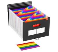 Zencantorous Trieur A4 25 Compartiments A4, Range Document, Rangement Papier Administratif, Organiseur de Dossiers Accordéon, avec Onglets Colorés, Convient à la Maison, à l'École et au Bureau, Noir