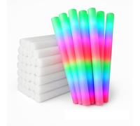 zenda club® Bâton Lumineux LED en Mousse Multicolore 48 cm (50 Pièces) - 3 Modes Clignotants - Glow Stick LED pour Fête, Concert, Mariage, Anniversaire - Longue Autonomie 8H