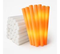 zenda club® Bâton Lumineux LED en Mousse Orange 48 cm (50 Pièces) - 3 Modes Clignotants - Glow Stick LED pour Fête, Concert, Mariage, Anniversaire - Longue Autonomie 8H