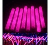 zenda club® Bâtons Lumineux LED en Mousse Rose 48 cm (Lot de 10) - 3 Modes Clignotants - Foam Sticks LED pour Fête, Concert, Mariage, Anniversaire - Autonomie 8H