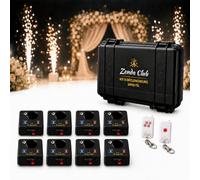 Zenda Club® Kit 8 Déclencheurs Nouvelle Génération - Système de Tir Sans Fil pour Jets de Scène & Feux d’Artifice Froids - Valise de Tir + 2 Télécommandes - Allumage à Distance Sécurisé