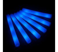 zenda club® Lot de 40 Bâtons Lumineux LED 48 cm - Couleur Bleu - Mousse Haute Qualité - 3 Modes (Fixe / Clap / Flash) - Idéal Soirées, Concerts, Mariages, Anniversaires - Autonomie 8H