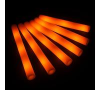 zenda club® Lot de 40 Bâtons Lumineux LED 48 cm - Couleur ORANGE - Mousse Haute Qualité - 3 Modes (Fixe / Clap / Flash) - Idéal Soirées, Concerts, Mariages, Anniversaires - Autonomie 8H