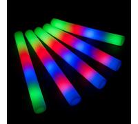 zenda club® Lot de 40 Bâtons Lumineux LED Multicolores 48 cm - Mousse Haute Qualité - 3 Modes Flash - Idéal Soirées, Concerts, Mariages, Anniversaires - Autonomie 8H