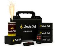 ZENDA CLUB® Pack de 4 Déclencheurs + 5 Jets de Scène Argentés 2 Mètres 30 Secondes - Allumage à Distance avec Télécommandes - Pour Mariages, Fêtes et Événements - Catégorie F1