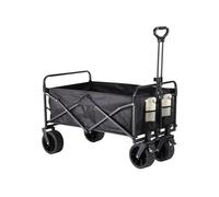 Zendea - Chariot avec roulettes de Toit Pliable 82,5 x 54,5 x 99,5 cm en Acier Anthracite, Charge 160 kg, Pliable Gain de Place pour Les Frais, la Plage, Le Camping et Le Jardin