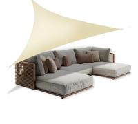 Zendea - Rideau de Soleil pour extérieur Triangulaire 4 x 4 x 4 m avec Protection UV et Pluie - Toile imperméable en Polyester 210D avec Crochets et œillets - Facile à Monter