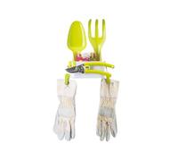 Zendea Set d'outils de Jardin Vert composé de Pelle, râteau, Ciseaux et Pratique avec Pinces à Suspendre Gants de Jardin - Set idéal pour Ceux Qui Aiment cultiver des Fleurs et des Plantes