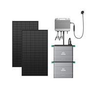 Zendure SolarFlow 800 Micro-onduleur Hybride Intelligent 1200W MPPT, Puissance AC bidirectionnelle de 800 W, avec Panneau solaire Bi-facial 1118W, avec AB2000X*2 Batteries (Installation Facile)