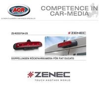 Zenec Caméra de recul ZE-RCE3704-2S double lentilles 3e feu stop compatible Peugeot Boxer 250/251