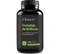 Griffonia avec L-Tryptophane, Extrait de Safran, Vitamines B6, B12 et Zinc - 120 Végan Gélules - Testé en laboratoire - Système nerveux, fonction psychologique - Sans Additifs, Sans OGM - Zenement