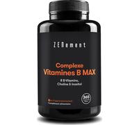 Complexe Vitamines B MAX, 365 Comprimés | 8 Vitamines B + Choline & Inositol | Aide à Réduire la Fatigue et Contribue au Bon Fonctionnement Mental et à Celui du Système Immunitaire | Végan | Zenement