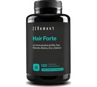 Hair Forte, avec Acides Aminés Issus Millet, Palmier Floride, Biotine, Sélénium et Zinc, 120 Gélules Végétariennes | Traitement contre la chute des cheveux | Végan, Sans Gluten | Zenement