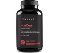 Fer 30 mg + Vitamine C | Absorption & Biodisponibilité Maximales | Complement Alimentaire Contribue à la Réduction de la Fatigue & Amélioration du Système Immunitaire | 90 Gélules Veganes | Zenement