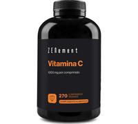Vitamine C 1000 mg, 270 Comprimés Végans (Approvisionnement pour 9 Mois) - Antioxydant, Réduit la Fatigue et l’Épuisement - Un Seul Comprimé par Jour de Vitamine C Pure - Zenement
