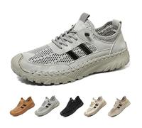 Zenfaze Chaussures orthopédiques pour homme, ne compriment pas le pied, chaussures de randonnée orthopédiques à enfiler, en maille respirante et antidérapante, gris, 42.5 EU
