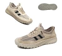 Zenfaze Orthopedic Shoes for Men,Handmade Breathable Outdoor Lightweight Slip-on Mesh Casual Sneakers,Arch Support,Breathable Mesh Elastic Laces,Leather Hiking Shoes (1PCS/D,40)