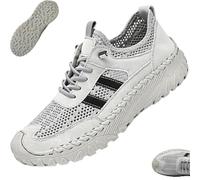 Zenfaze Orthopedic Shoes for Men, Men's Slip-on, Breathable Hollow Mesh, Arch Support Light Non-Slip, for Sports, Hiking (Gray,42)